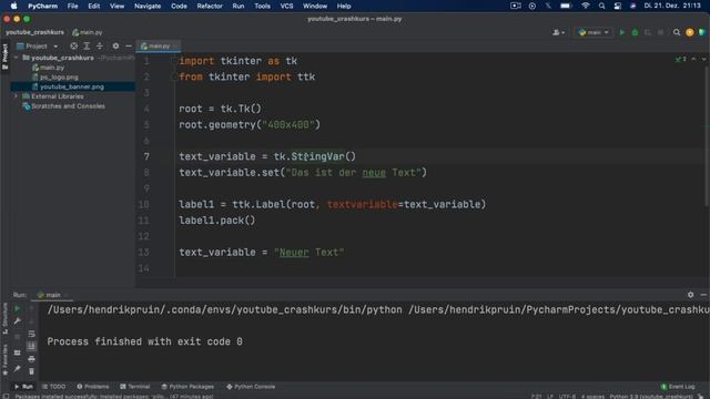 Python Tkinter Tutorial Deutsch #8 - Tkinter Variablen (StringVar, IntVar, DoubleVar, BooleanVar) смотреть онлайн