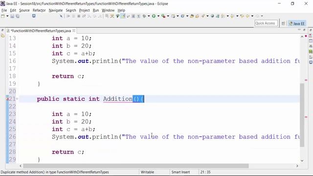 Creating Functions With Different Return Types In JAVA Part 1| Functions With Examples In JAVA смотреть онлайн