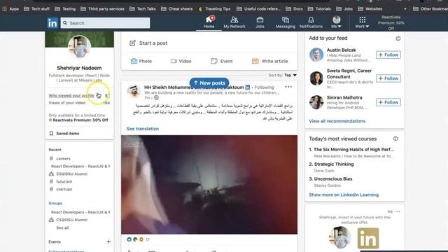 LinkedIn Sidebar Component ( React JS, Material UI, CSS) смотреть онлайн