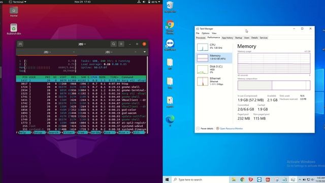 Ubuntu 20.10 vs Windows 10: RAM Usage смотреть онлайн