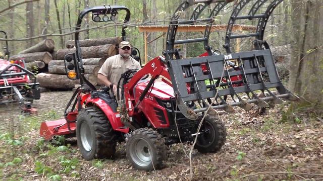 Flail Mower & Tree Shear Clearing Woods With Tractor смотреть онлайн