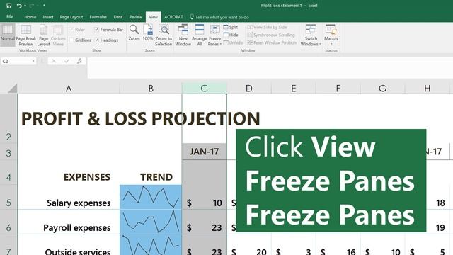 Freeze columns or rows in Microsoft Excel смотреть онлайн