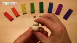 СНЕГОВИК - Лепим из пластилина | Видео Лепка