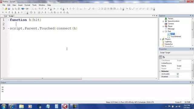 Roblox Scripting Tutorial Part 9- touched functions смотреть онлайн