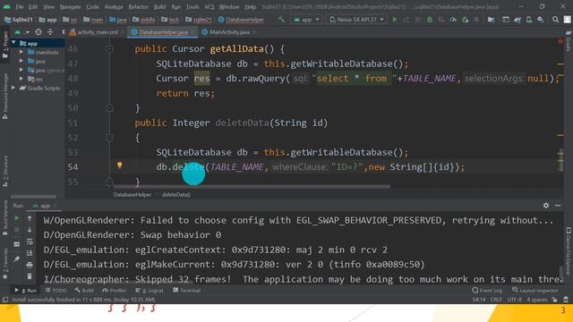 Lecture 23: Android SQLite Database PART 3: Delete the record from the database table смотреть онлайн