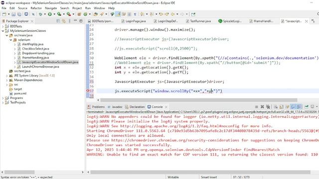 Scrolldown towards specific element and Alert popup using Javascript Executor смотреть онлайн