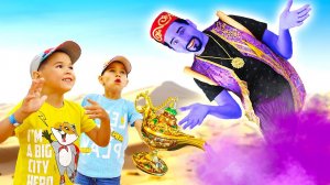 Джинн ИСПОЛНЯЕТ все желания ДЕТЕЙ и как дети очутились в парке развлечений?