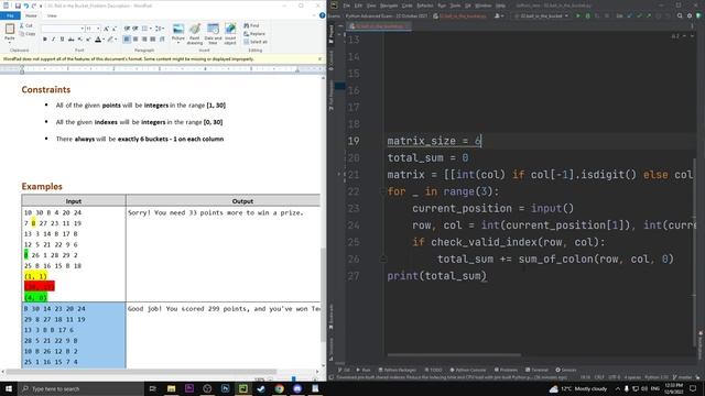 СофтУни Python Advanced exam - 02.ball_in_the_bucket смотреть онлайн