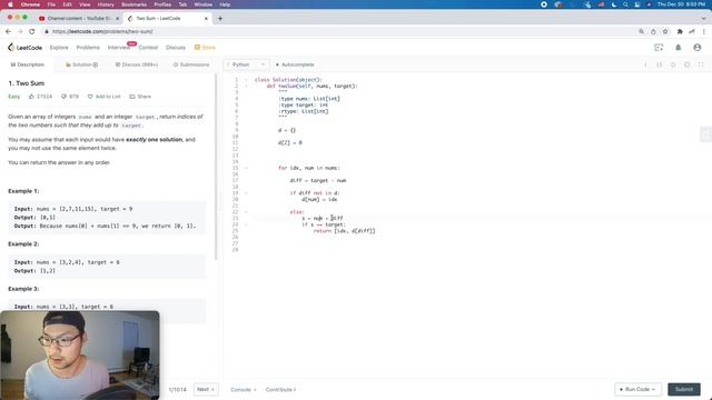 Leetcode 1. Two Sum смотреть онлайн
