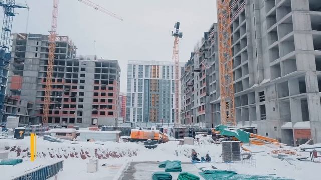 Ход строительства ЖК «Новатор». Февраль 2021. смотреть онлайн