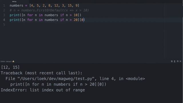 FirstOrDefault in Python смотреть онлайн