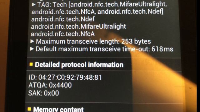 NFC TAG NTAG216 specification info by NFC TagInfo & TagInfo смотреть онлайн