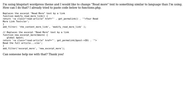 Wordpress: How to change "Read More" text? смотреть онлайн