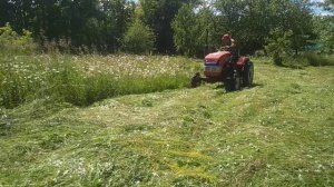 Мини-трактор Уралец, косим траву #уралец