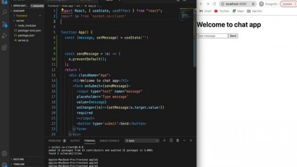Develop a Simple Chat App using React Socket.io | Websocket Chat Application in ReactJS