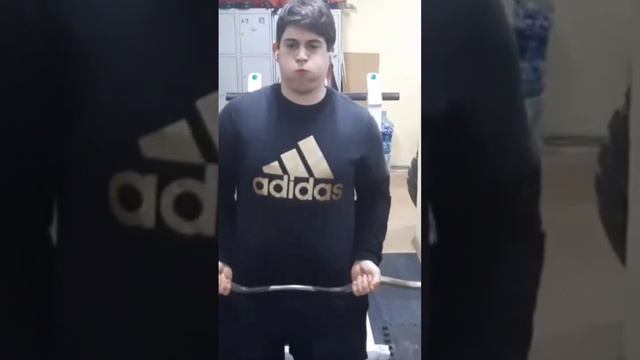 Подъём штанги на бицепс читингом 82КГ. Biceps Curls 82KG.