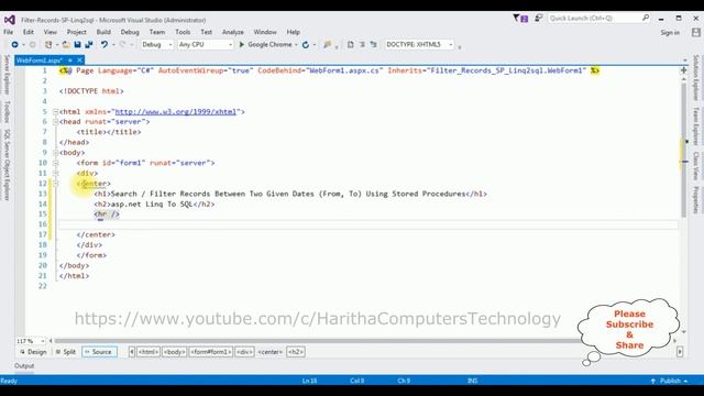 Filter Records Between Two Dates LINQ TO SQL Stored Procedures asp.net 4.6 смотреть онлайн