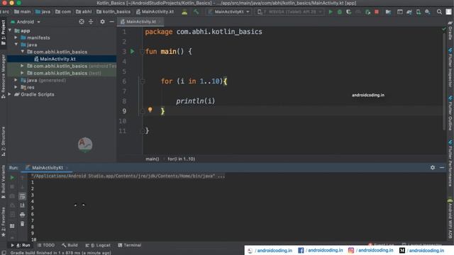 Kotlin : For loop usage and declaration example | Added Subtitles | android coding смотреть онлайн