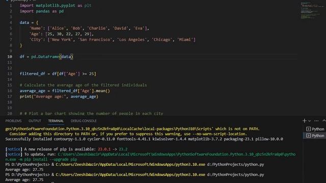 Python Dataframe Filter and Matplotlib Plot | Python Tutorial смотреть онлайн
