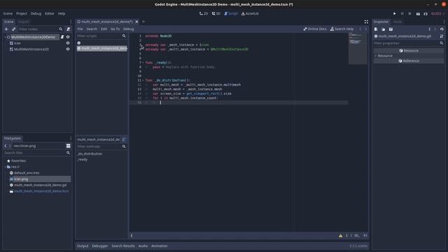 Godot Engine Nodes - MultiMeshInstance2D смотреть онлайн
