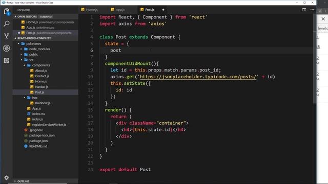 Complete React Tutorial (& Redux) #31 - Route Parameters (part 2) смотреть онлайн