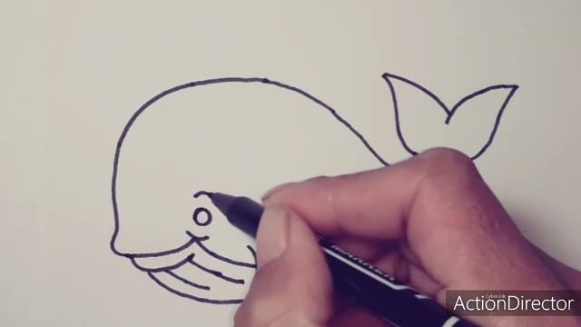Как нарисовать Милый Дельфин, Урок рисования для детей, просто рисуем How to draw a Whale. ? смотреть онлайн