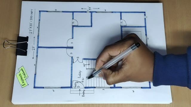 27 x 37 rent house plan design II 27 x 37 gahr ka naksha II 3 bhk house plan design смотреть онлайн