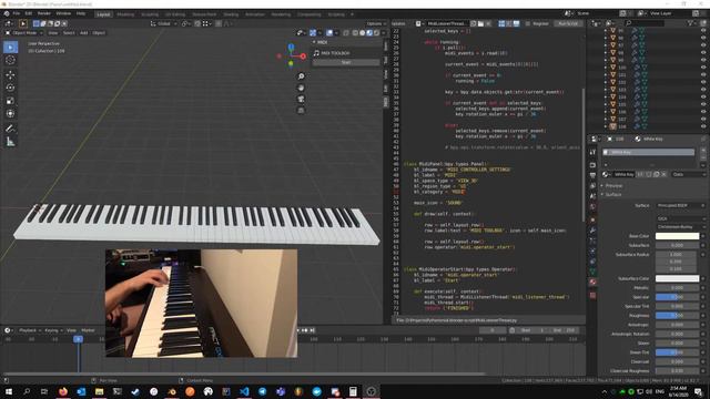 [Blender] - Controlling 3D piano keyboard with a MIDI controller demo смотреть онлайн