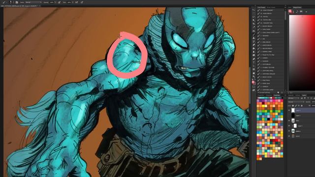 Digital Comic Coloring tutorial: Abe Sapien from Hellboy смотреть онлайн