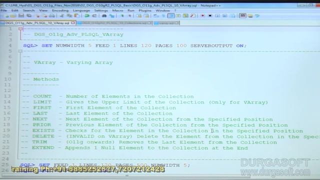 Oracle Tutorial||onlinetraining||pl/sql||Collections||V Array Part - 4 by Basha смотреть онлайн