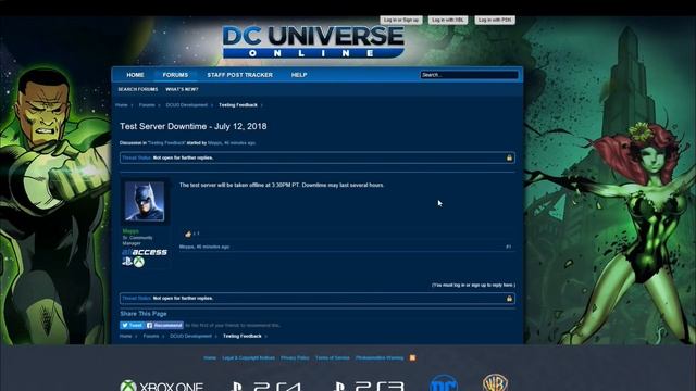 DC Universe Online News Bonus Crown Weekend, Augments AMA, and Test Terver is Down смотреть онлайн