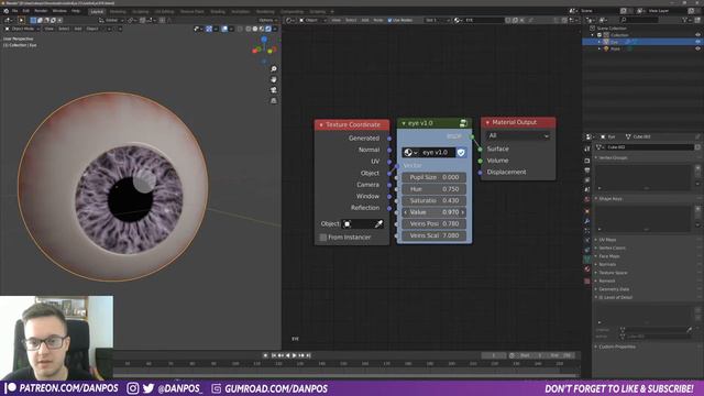Blender Eye Tutorial: This FREE PROCEDURAL EYE SHADER Works With EEVEE - Blender Eye Shader Showcas