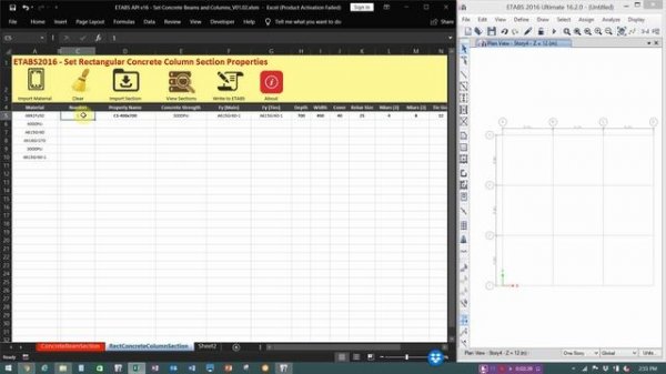 ETABS API - Set Concrete Frame  (Column Module)