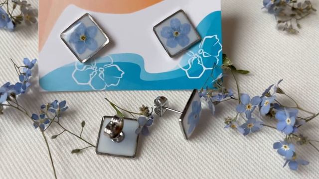 Серьги из эпоксидной смолы с незабудками) смотреть онлайн