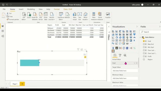 Power BI Custom Visual Linear Gauge смотреть онлайн