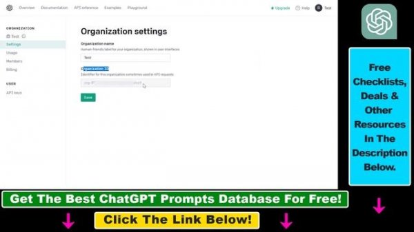 How To Find Your ChatGPT / OpenAI API Organization ID?