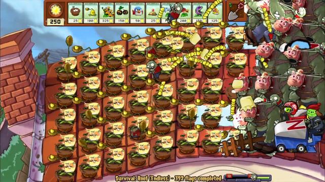 Plants vs. Zombies Angry Birds: Gameplay Kernel-pult Vs 999999 Zombies survival ROOF Endless. смотреть онлайн
