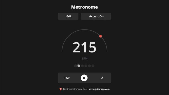 215 BPM Metronome 6/8 смотреть онлайн