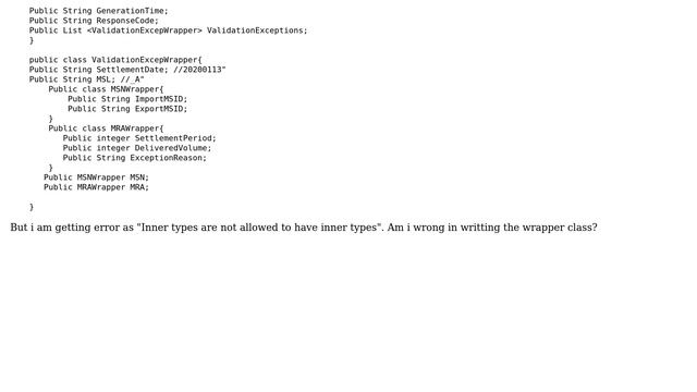 Wrapper class representation of JSON. Error "Inner types are not allowed to have inner types" смотреть онлайн