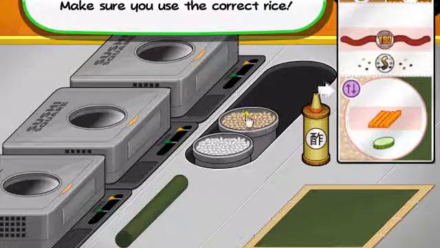 готовка суши в игре PAPA'S SUSHIRIA смотреть онлайн