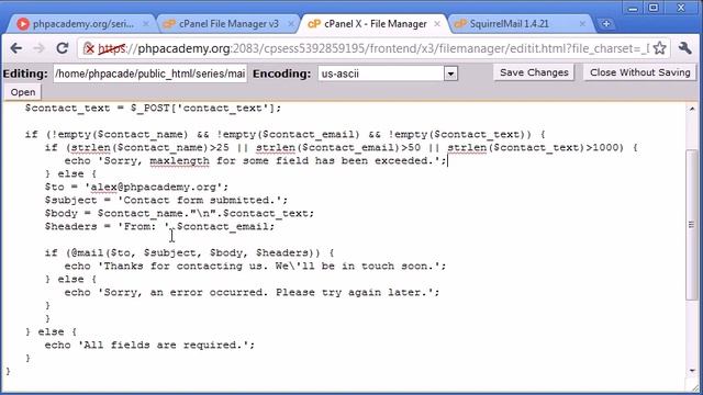 Beginner PHP Tutorial 103 - Creating a Simple Contact Form Part 4 смотреть онлайн