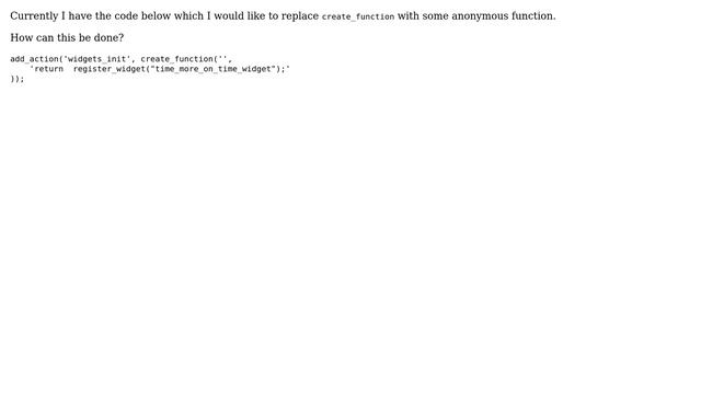 Wordpress: How to add an anonymous function in wordpress hooks by removing create_function? смотреть онлайн