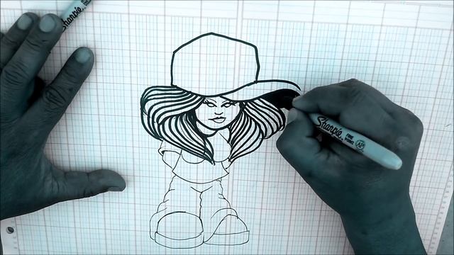 HOW TO DRAW GRAFFITI CHARACTER (girl character) - graffiti karakter (HD) смотреть онлайн