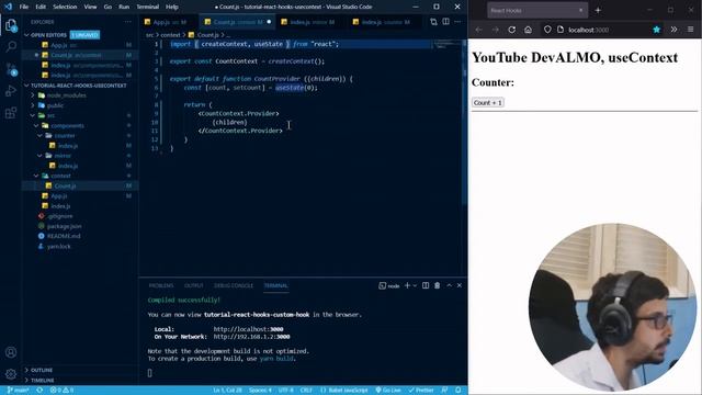 Tutorial React Hooks - useContext смотреть онлайн