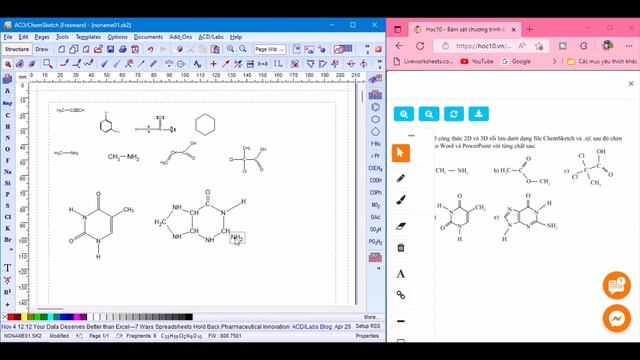 HƯỚNG DẪN SỬ DỤNG CHEMSKETCH VẼ CẤU TRÚC PHÂN TỬ смотреть онлайн