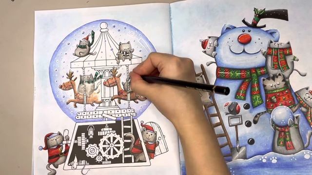 Как я раскрашиваю в раскраске «Миллион новогодних котов Джона Бигвуда» смотреть онлайн