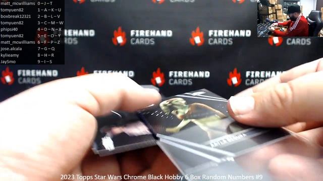 11/3/2023 2023 Topps Star Wars Chrome Black Hobby 6 Box Random Numbers #9 смотреть онлайн