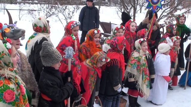 Пирогово, Киев, празднование Рождества Христова, колядки, 07.01.2019 смотреть онлайн