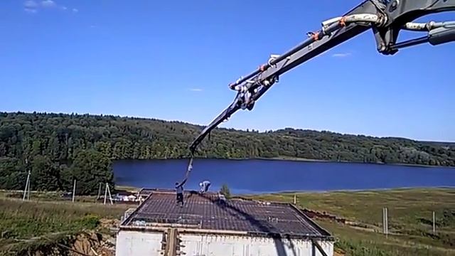 Заливка бетона через АБН. Обрыв захватывает дух. смотреть онлайн