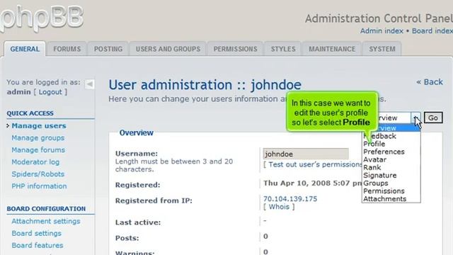 How to edit a user's profile in phpBB | FastDot Cloud Hosting смотреть онлайн